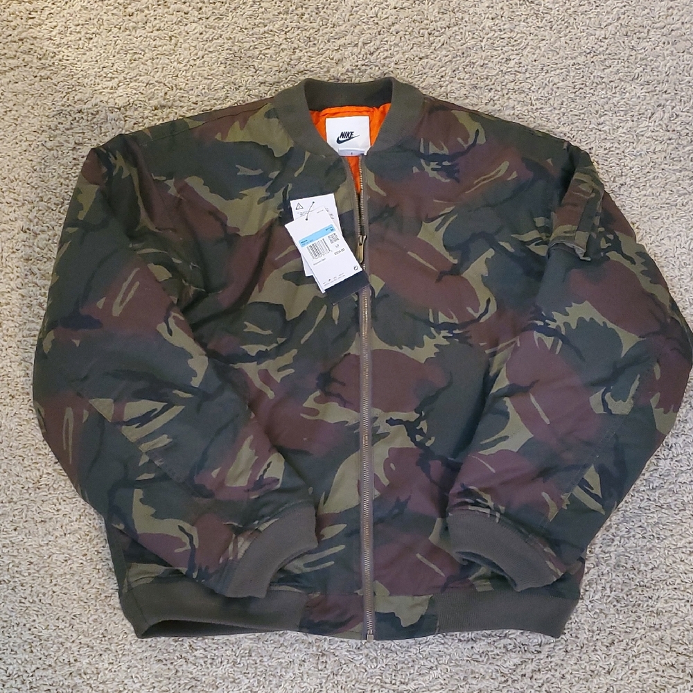 Nike Green and Brown Camouflage Jacket